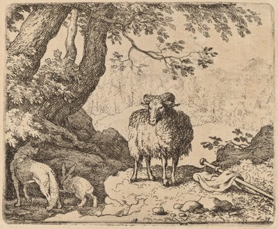 レイナードが家に帰り、羊とウサギを連れて、おそらく c. 16451656。 作： Allart van Everdingen