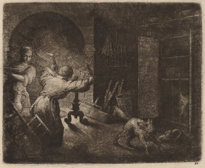 レイナードは牧師からカポンを盗みます。 16451656。 作： Allart van Everdingen