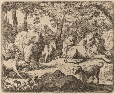 レイナードは彼の物語を語るために釈放される、おそらく c. 16451656。 作： Allart van Everdingen