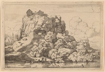 高い岩のふもとの川、おそらくc。 16451656。 作： Allart van Everdingen