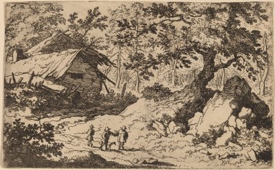 荒廃したコテージ、おそらくc。 16451656。 作： Allart van Everdingen