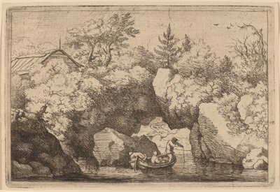 裂け目岩の下のスキフ、おそらく c. 16451656。 作： Allart van Everdingen