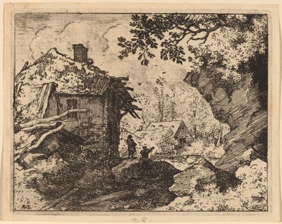 後ろから見た麦わら小屋 作： Allart van Everdingen