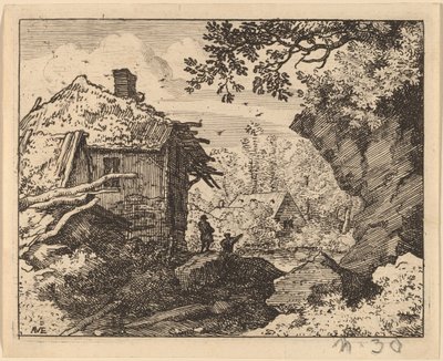 後ろから見た麦わら小屋、おそらくc。 16451656。 作： Allart van Everdingen