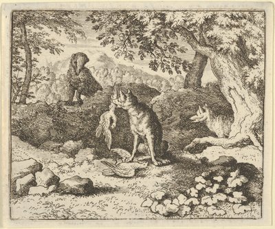アナグマは急いでレナードにライオンの意図を警告します, 1650-75. 作： Allart van Everdingen