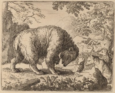 ハチミツの話で気が散るクマ、おそらくc。 16451656。 作： Allart van Everdingen