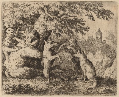 クマとオオカミは迫害されている、おそらく c. 16451656。 作： Allart van Everdingen