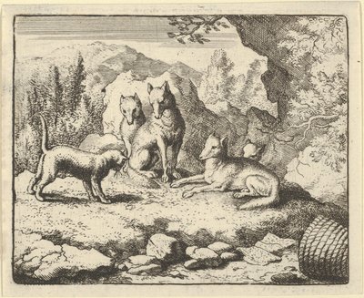 猫は法廷に出廷するようレナードに呼びかける、1650-75。 作： Allart van Everdingen