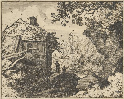 後ろから見た麦わら小屋、17世紀。 作： Allart van Everdingen
