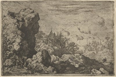 ハイロックのふもとの3人の旅行者、17世紀。 作： Allart van Everdingen