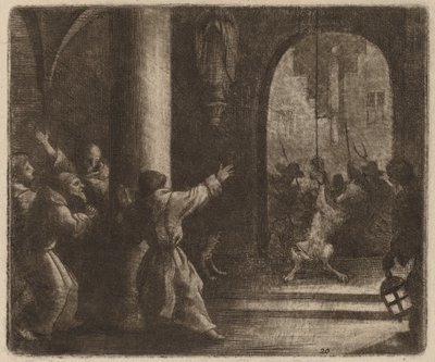 オオカミと修道院の鐘、おそらくc。 16451656。 作： Allart van Everdingen