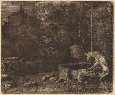 オオカミと井戸、おそらく c. 16451656。 作： Allart van Everdingen
