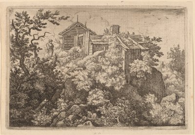 岩の上の 3 つのコテージ 作： Allart van Everdingen