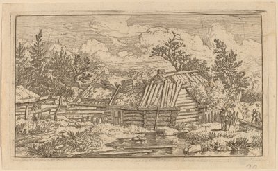 水に浮かぶ 2 つのビーム、おそらく c. 16451656。 作： Allart van Everdingen