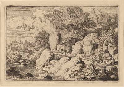 岩場の二人の騎手、おそらく c. 16451656。 作： Allart van Everdingen