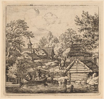 はしけを降ろす、おそらく c. 16451656。 作： Allart van Everdingen