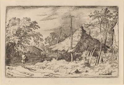 干し草の納屋の下の車輪、おそらく c. 16451656。 作： Allart van Everdingen