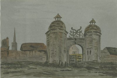 Hamstall Ridware Hall-Porters "Lodges：水彩画、nd [1824-1882] 作： Allen Edward Everitt