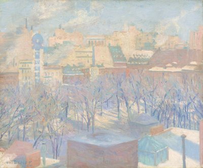 マディソンスクエア、雪、1904 作： Allen Tucker