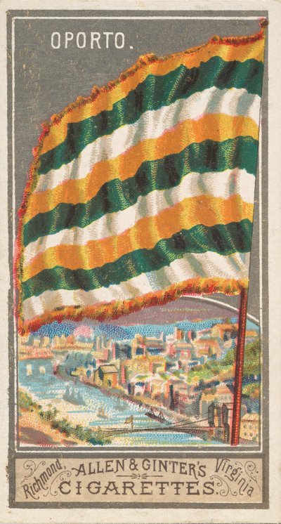 ポルト、アレン＆ジンタータバコブランドのシティフラッグスシリーズN6、1887。 作： Allen and Ginter