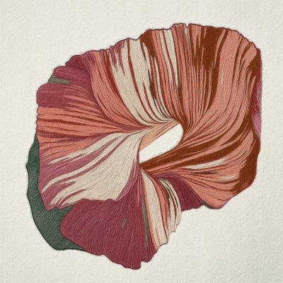 深紅の抽象的な流れ 作： Alma