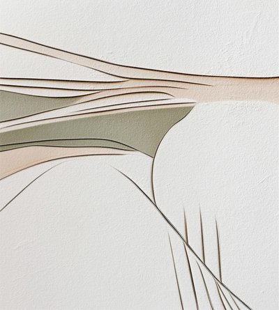 流れるような抽象的な線 作： Alma