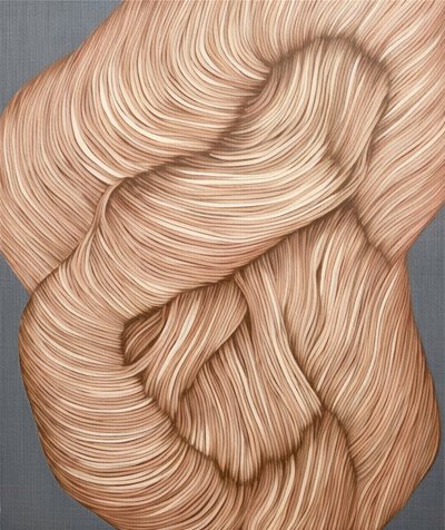 流れるような抽象的な糸 作： Alma