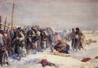 セルビア戦線から撤退するオーストリア＝ハンガリー軍、12月3日 作： Almery Lobel Riche