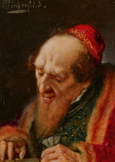 お金を数える商人 作： Alois Heinrich Priechenfried