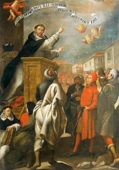 サラマンカの若者に説教するセント ヴィンセント フェラー、アロンソ アントニオ ビジャモール (1661-1729)。 作： Alonso Antonio Villamor