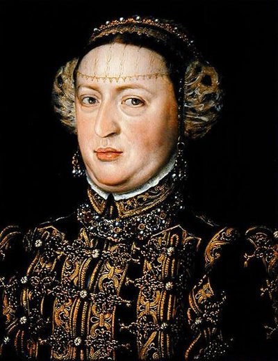 ポルトガル王妃エカテリーナ・オブ・オーストリア（1507-78年）（オークパネルに油彩 作： Alonso Sánchez Coello