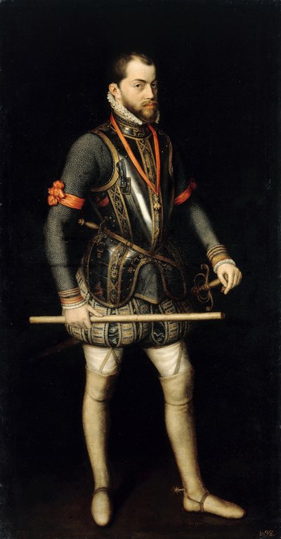 フィリップII 1527-1598、スペイン国王とポルトガルの肖像 作： Alonso Sánchez Coello