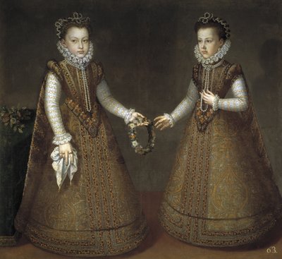 インファンタスイザベルクララユージニア1566-1633、スペインのキャサリンミシェル1567-1597年頃1575 作： Alonso Sánchez Coello