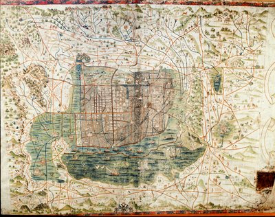 メキシコの地図 (manuscrit 作： Alonso de Santa Cruz