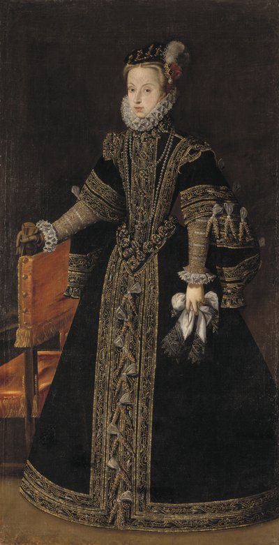 オーストリアのアンナ、スペインの女王、1570年頃 作： Alonso studio of Sanchez Coello