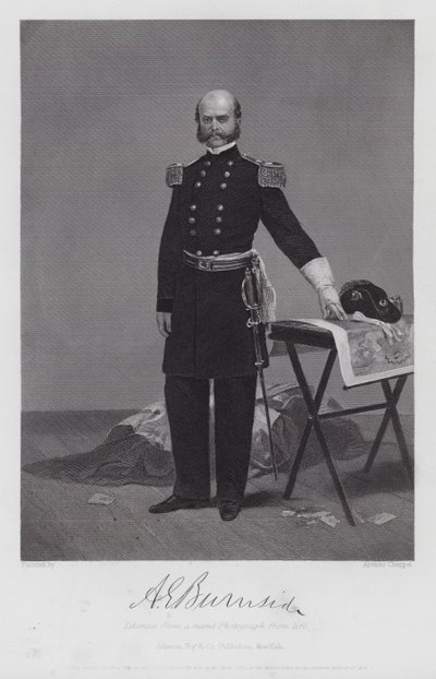 アンブローズ・エヴェレット・バーンサイド（彫刻）Ambrose Everett Burnside 作： Alonzo (after) Chappel