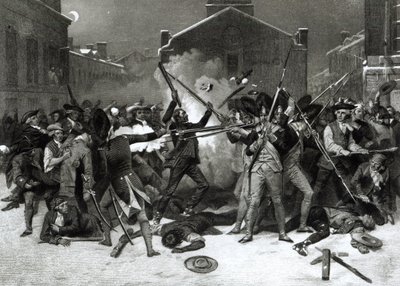 ボストンの虐殺、1770年3月5日 作： Alonzo Chappel