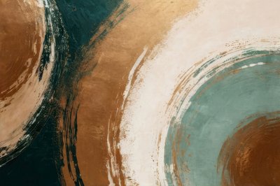 抽象的なティールとゴールドの渦巻き 作： Alpenglow Workshop