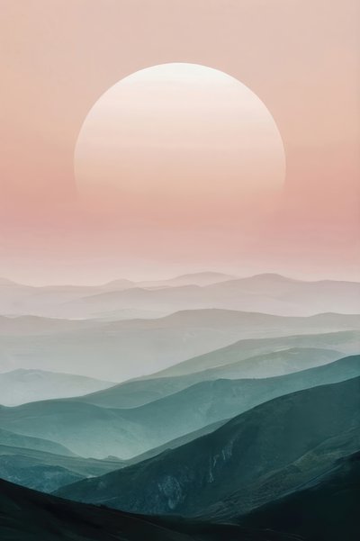 パステル色の山の地平線 作： Alpenglow Workshop