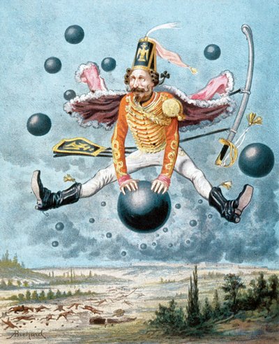 ミュンヒハウゼン男爵の意外な冒険、Alphonse Adolphe Bichard（1879）によるイラストレーション 作： Alphonse Adolphe Bichard