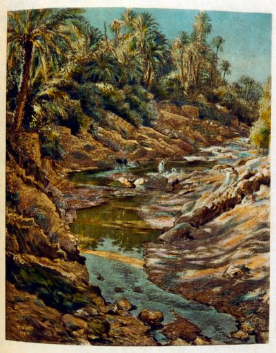 アラブの生活風景「蜃気楼」よりディネによるイラスト。1906.Mirages, Scenes De La Vie Arab』はエティエンヌ・ディネの挿絵、シルマン・ベン・イブラヒム・バマーの解説。ナスレディーヌ・ディネはアルフォンス＝エティエンヌ・ディネ（1861-1929）として生まれた。 作： Alphonse Etienne Dinet