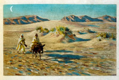 「Mirages」Scenes of Arab life の Dinet によるイラスト。 1906年。ミラージュ、シーン・デ・ラ・ヴィ・アラブは、エティエンヌ・ディネットによってイラストが描かれ、シルマン・ベン・イブラヒム・バーマーによる解説が付けられました。 Nasreddine Dinet は、Alphonse-Étienne Dinet として生まれました。 (1861-1929) はフランスの東洋人でした 作： Alphonse Etienne Dinet