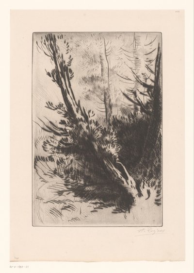 木 作： Alphonse Legros (signed by artist)