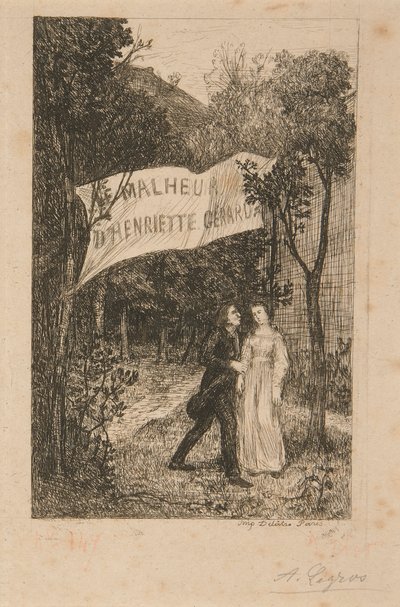 Le Malheur dの2つのイラスト 作： Alphonse Legros