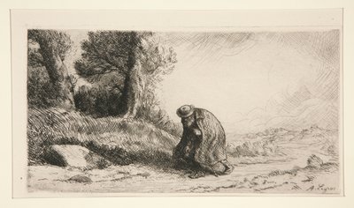 路地を進む放浪者 作： Alphonse Legros