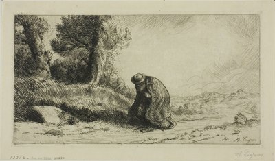 路地を歩く放浪者 作： Alphonse Legros