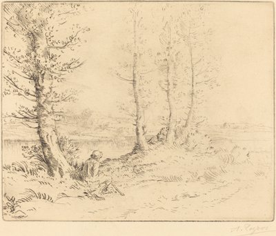 川沿い (Le long de la rive) 作： Alphonse Legros