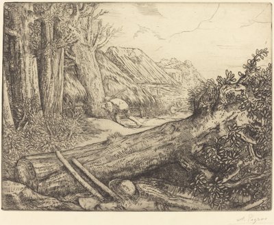 木工職人の家で Chez les bucherons. 作： Alphonse Legros
