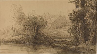 川のほとり。 作： Alphonse Legros