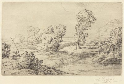 マルヌ川のほとり マルヌ川の端。 作： Alphonse Legros